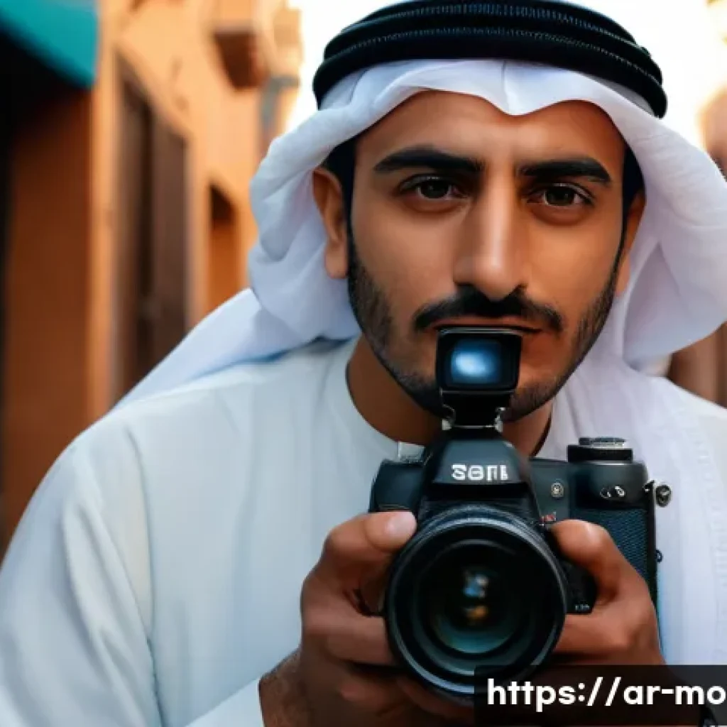 영화 제작 직군별 요구 스킬 - A cinematic scene set in a traditional Middle Eastern urban environment at golden hour, showcasing a...